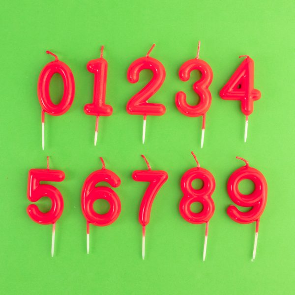 Número Rojo Palo Corto 5,5cm (12 unidades)