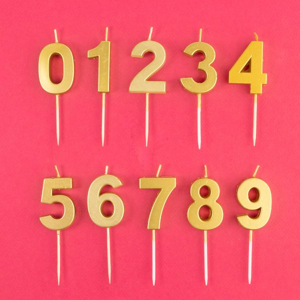 Número Dorado palo corto (12 unidades)